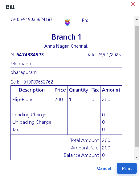 sales bill