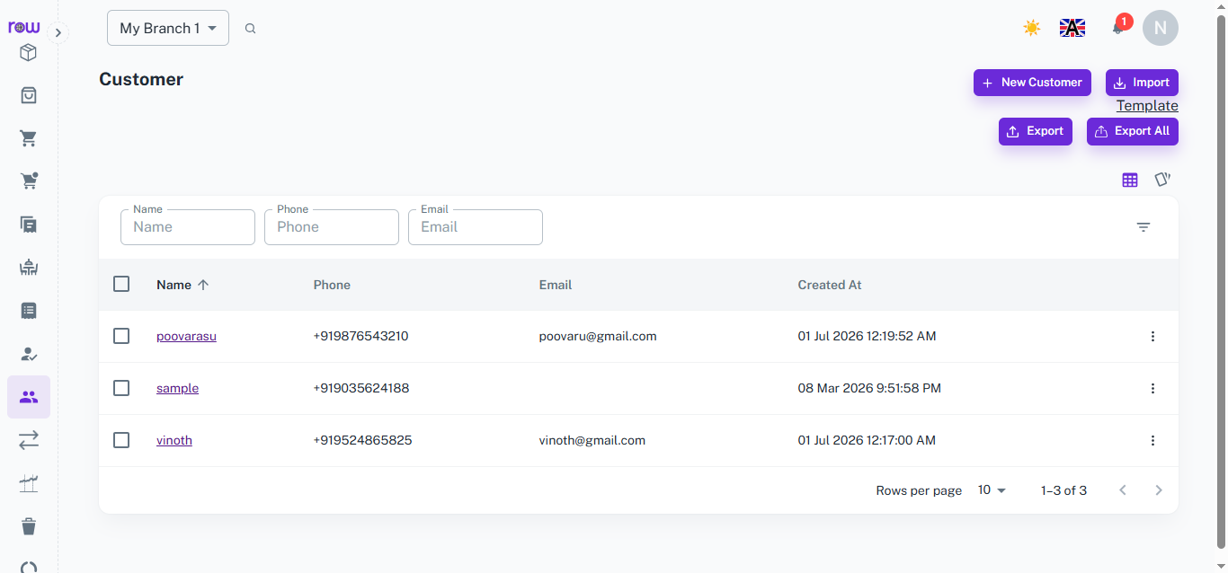 Customer List