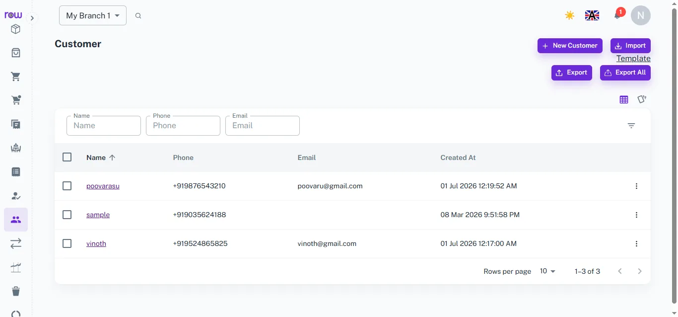 Customer List