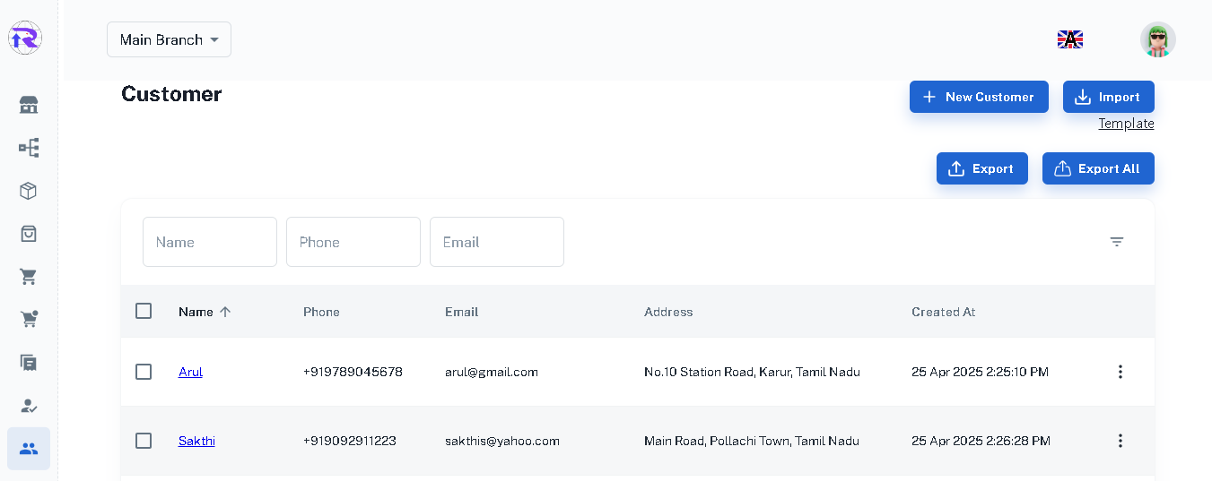 Customer List