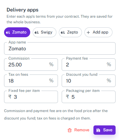 Delivery Apps Setup