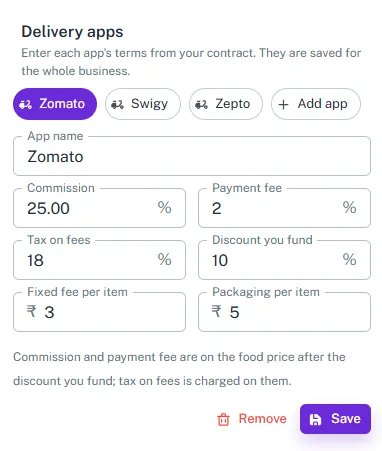Delivery Apps Setup