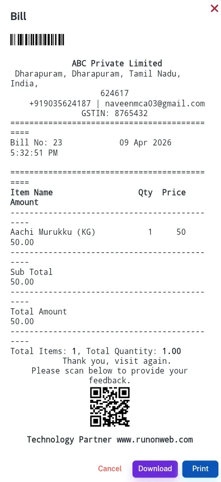 sales bill