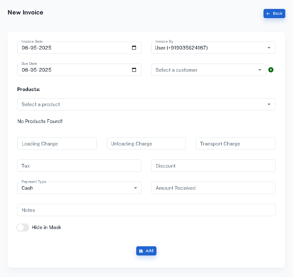 invoice form