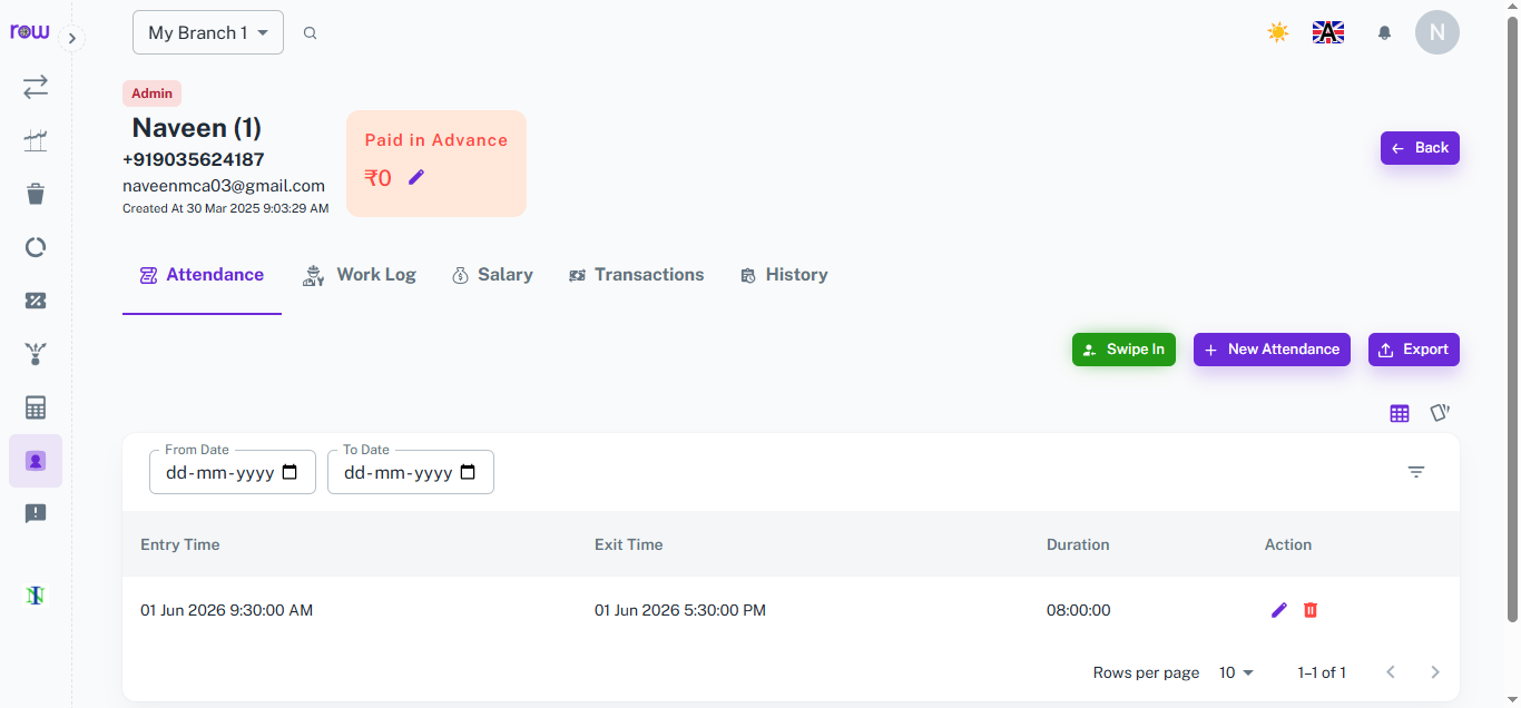 Manual Attendance