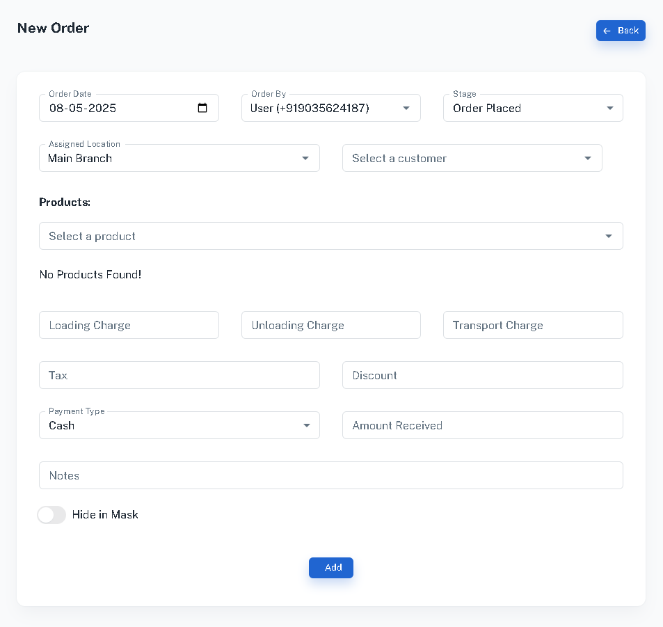 Order form
