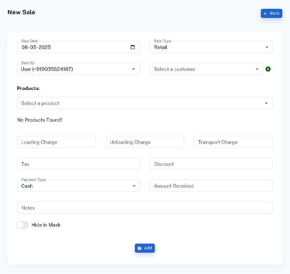 sales form
